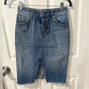 Midi denim skirt